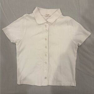 Brandy Melville White Button Down Top